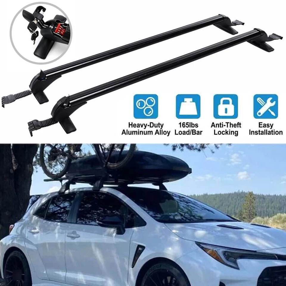 For Mitsubishi Mirage Car Roof Rack Cross Bar 41.3" Luggage Cargo Carrier w/Lock - Imagem 1 de 4