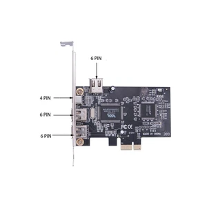 PCI Ex1 to External IEEE 1394 Adapter Card Controller With Bracket Adapter - Afbeelding 1 van 11