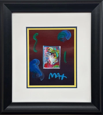 彼得·麦克斯“脸红美人”框架手工签名原版混合媒体流行艺术新品 — 第 1/4 张图片