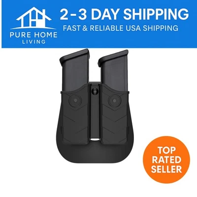 Adjustable Retention Double Magazine Holder - Lightweight Polymer Construction - Image 1 of 4