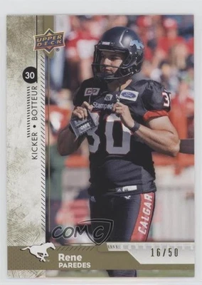 2018 Upper Deck CFL Gold /50 Rene Paredes #67 - Image 1 of 2