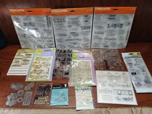 Lot Of 15 Clear Stamp Sets Just Married Quotes Numbers Birthday 4th Of July Bird - Picture 1 of 16