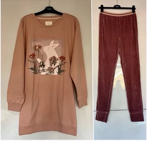 SIGUIENTE Conjunto de sudadera y leggings de conejo rosa para damas / ropa de estar ~ Reino Unido 12 - Imagen 1 de 5
