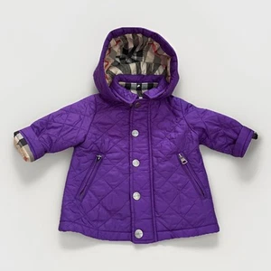 BURBERRY lila Steppjacke mit abnehmbarer Kapuze - Gr. 6 - Bild 1 von 8