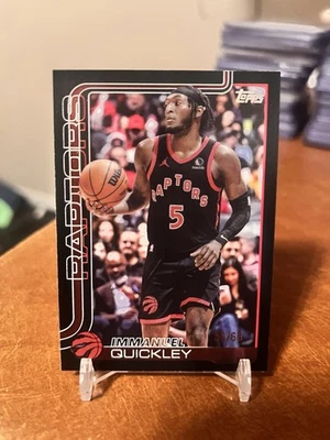 2025-26 TOPPS FLAGSHIP IMMANUEL QUICKLEY  BLACK RAPTORS /68 SSP RAPTORS🔥 - Image 1 of 4