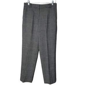 Talbots Pants Womens Size 10 Black Wool Blend Black White Plaid - Picture 1 of 10