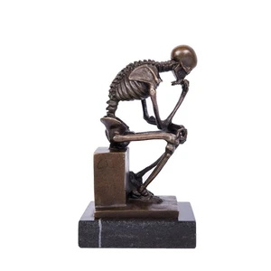Pensatore scheletrico TPE-998 statue bronzo sculture decorazione casa - Foto 1 di 8