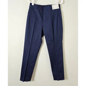 Uniqlo Pants Satin Ankle Dress Pant Navy Blue Trouser Womens Small NWT High Rise - Picture 1 of 10