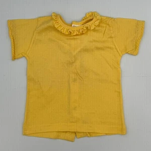 Buster Brown Yellow Cotton Ruffle Collar Snap Back Top Size 18mo *READ DESC. - Picture 1 of 6
