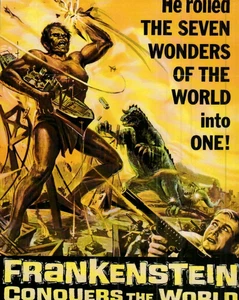 *Postal monstruo-"Frankenstein conquista el mundo" *Clásico- {B2} - Imagen 1 de 2