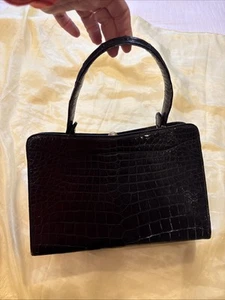 Vintage Clutch - Saks Fifth Avenue Branded Handbag Fully leather Made in France  - Picture 1 of 8