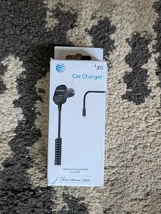 AT&T Lightning Car Charger w/ Extra USB Port for Apple iPhone MFi-Certified New - Picture 1 of 3
