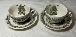 Johnson Brothers Ironstone "Merry Christmas" Tea Cup and Saucer - Hand Engraving - Picture 1 of 10