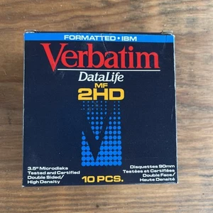 Verbatim DataLife MF 2HD Micro 3,5 IBM Disquettes 90 mm 10 pièces Inutilisé - Photo 1/7