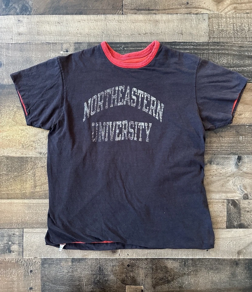 Camisa Vintage Años 80 Campeón Doble Cara Northeastern University XL Foto 1 de 4