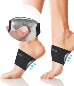 Plantar Fasciitis Relief - Copper Arch Support Braces/Sleeves with Gel Pads, ... - Picture 1 of 6