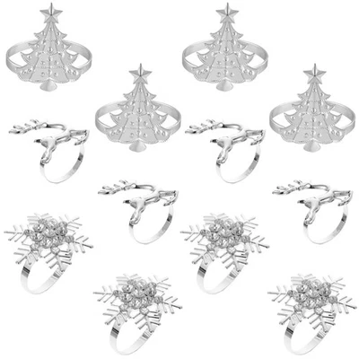  12 Pcs Fermatovaglioli Anello Portatovagliolo Decorazione Da Tavolo Fibbia - Immagine 1 di 4