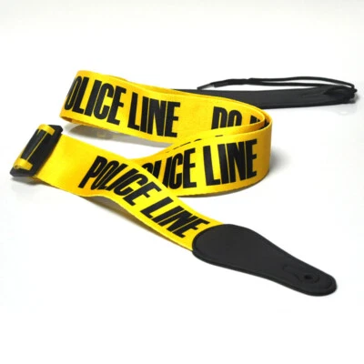 5cm Wide Yellow Guitar Bass Strap Polyester w/ Leather Head Letters Printed - Изображение 1 из 4