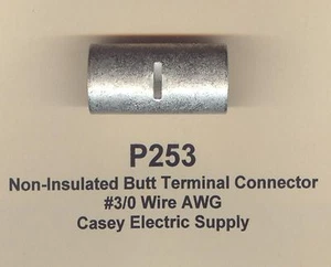 2 Non Insulated BUTT Terminals Connectors Uninsulated #3/0 Wire Gauge AWG MOLEX - Picture 1 of 2