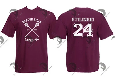 T Shirt Maglia Teen Wolf Beacon Hills Lacrosse STILES STILINSKI 24 DYLAN O'BRIEN - Immagine 1 di 3