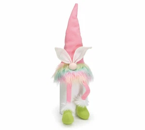 GNOMO CONIGLIETTO PASQUALE ARCOBALENO PASTELLO con gambe pendenti seduta 14" NUOVO - Foto 1 di 1