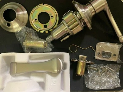 Brinks Push Pull Rotate Door Locks Harper Privacy Bed/Bath Lever Satin Nickel... Foto 1 de 2