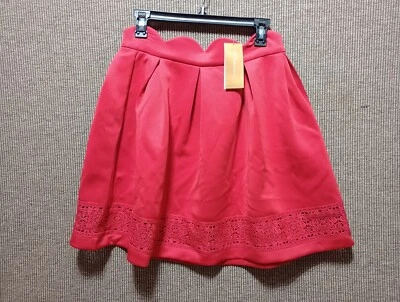 Falda Azul Lluvia Francesca’s Roja Cintura Festoneada Plisada Estilo Mujer Grande Nueva con Etiquetas Foto 1 de 4