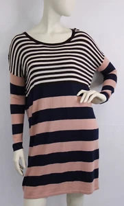 Phase Eight BNWT Stripe Pink & Brown Wool Blend Block Tunic Dress - Woman's UK12 - Picture 1 of 8