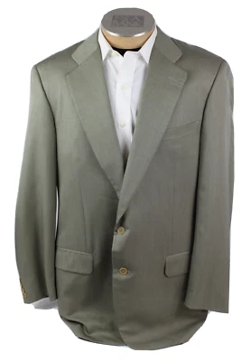 Blazer Ermenegildo Zegna Para Hombres 44L Verde Lana Seda 2 Botones Traje Chaqueta Foto 1 de 4