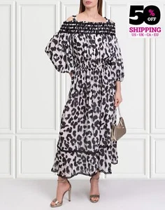 RRP€1010 BOUTIQUE MOSCHINO Silk Maxi Dress IT44 US8 UK12 L Embroidered Lined - Picture 1 of 9