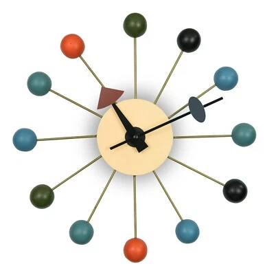 LeisureMod Concordia Modern Design Round Balls Silent Non-Ticking Wall Clock