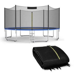 Costway Trampoline Parts 10' Safety Net Replacement Double-Headed Zipper Black - Picture 1 of 6