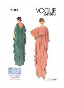 Vogue Misses Dress Caftan Misses Sewing Pattern V1886A (XS-S-M-L-XL-XXL) - Picture 1 of 3