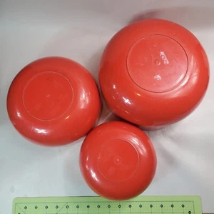 VTG Kartell ANNA CASTELLI FERRIERI Large Red Plastic Serving Bowls Italy *READ* - Picture 1 of 10
