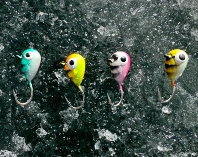 5-Pack Tungsten Ice Fishing Jig Heads Crappie Perch Baits GLOW Jig Hook Teardrop - Image 1 of 4