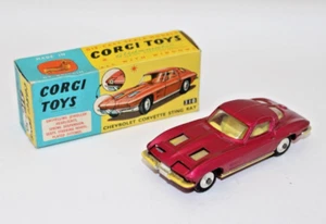 Corgi Car Toys Chevrolet Corvette Sting Ray Model 310 Original In Box Red Chevy - Picture 1 of 6