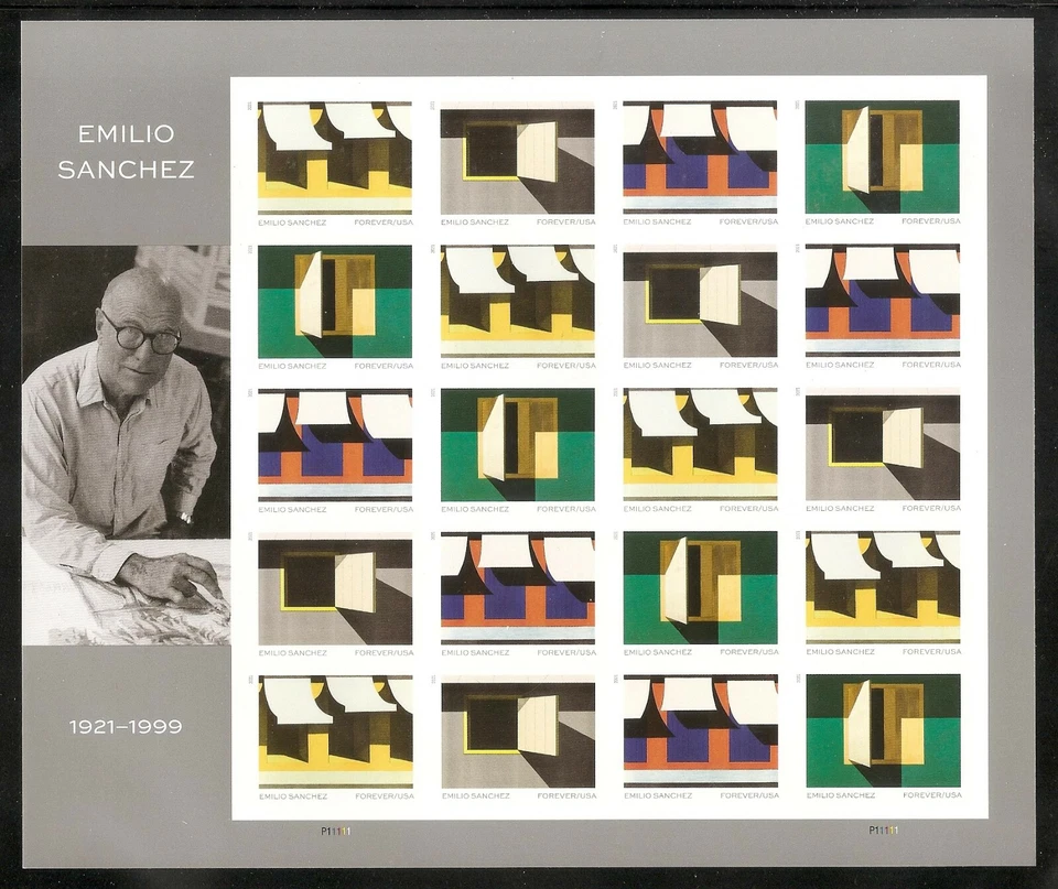 US Scott 5594a-5597a Emilio Sanchez imperforate NDC pane of 20, MNH - Image 1 of 1