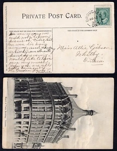 Kanada BROUGHAM Ontario 1907 Split Ring na pocztówce z Toronto - Zdjęcie 1 z 3