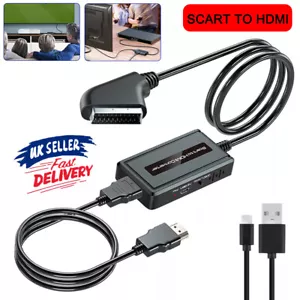 Portable SCART To HDMI Converter Cable Audio Video Adapter SCART DVD For HD TV - Picture 1 of 14
