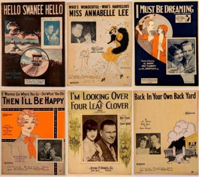 Dúos vocales masculinos y femeninos de la década de 1920 - Lote mixto de 6 partituras vintage Foto 1 de 2