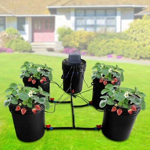 4+1 Buckets Outdoor Yard Multi Barrel Hydroponic Machine Drip Irrigation System - Picture 1 of 12