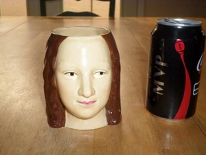 MONA LISA - [3-D] FACE, Ceramic Coffee Mug / Cup, VINTAGE - Picture 1 of 11