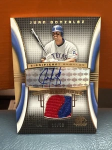 2004 Upper Deck SP Game Used Juan Gonzalez Auto & Patch #’d 50 - Bild 1 von 3