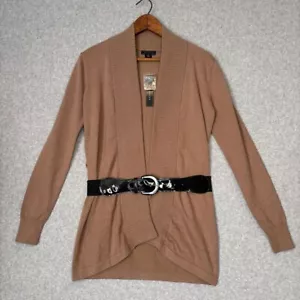 Metafora Maglione Donna XS Beige Marrone Chiaro Cintura Regolabile Cardigan Aperto Nuovo con etichette - Foto 1 di 7