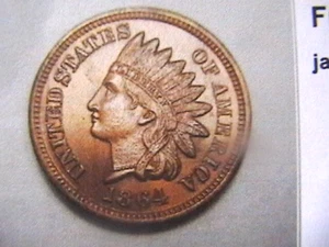 1864 1c Indian Head Cent Penny RAW UNC COICE - Bild 1 von 2