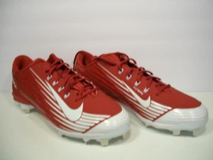 NIKE Mens Lunar Vapor Pro Low Metal Baseball Cleats Red/White 683895-610 13.5 - Picture 1 of 7