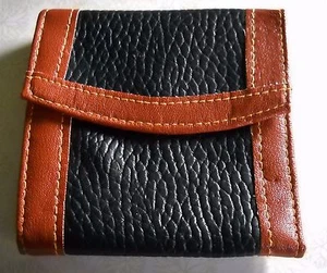 CARTERA DE CUERO MARRÓN Y NEGRA PLEGABLE - Imagen 1 de 6