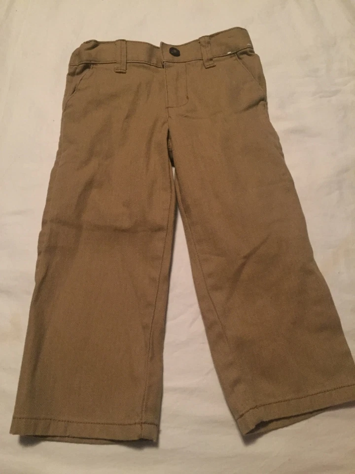 Pantalones Gymboree Holiday Shine para niños talla 2T marrón tostado cintura ajustable Foto 1 de 1