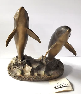 1999 Wyland Austin Dolphin Revelry Signed W Tag TINY REPAIR ON BASE Dolphins - Picture 1 of 18