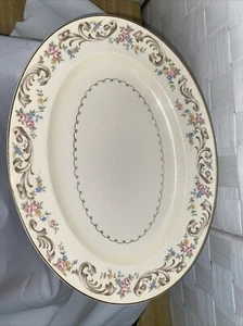Paden City Pottery Oval Serving Platter Marlene Lace Vintage 1947 11.5”x8.5” USA - Picture 1 of 7